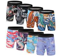 Xaanelr Men's Underwear Boxer Briefs Bamboo Viscose Trunks Soft Comfortable Multipack, B013 - Boxer Briefs - 8 Pack, M