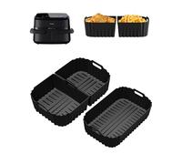 Xaarmonex Silicone Mould Hot Air Fryer Accessories for Philips Airfryer 1000 Series, 3-Piece Set, Black, Rectangular, Non-Stick, BPA-Free, Flexible Basket, 7.1 L (NA154/00)