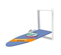 Xabitat Wall Mounted Ironing Board - Compact Mount Fold Down Ironing Board for Small Spaces - Space Saving with Cotton Fabric Cover - White and Blue