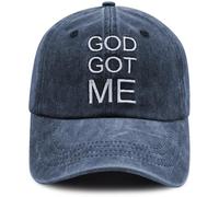 XacaYuerp God Got Me Christian Hat for Men Women, Funny Adjustable Cotton Embroidered Religious Faith Baseball Cap, Navy, One size