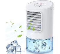 XACCBBA Quiet Mini Conditioner Desk Cooling Fan for Home,Portable Air Cooler, Air Cooler 4 in 1 Mini Air Conditioner Fan Personal Cooling Fan Humidifier Air Purifier | 3 Speed Mist Fan| 2
