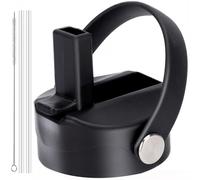 XACIOA Straw Lid Compatible with Hydro Flask Wide Mouth(12oz 18oz 22oz 24oz 32oz 40oz 64oz), Lid with Straws Caps Water Bottle Accessories Replacement Lid Top