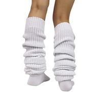 XACKWUERO Women's Slouch Socks Knit Loose Socks White Leg Warmer Cute Lolita Socks (31.5inch/80cm)