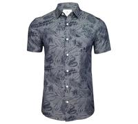 Xact Hawaiian Shirt for Men - 100% Cotton Short Sleeve Tropical Floral Shirt, Classic Collar Summer Beach Holiday Shirt