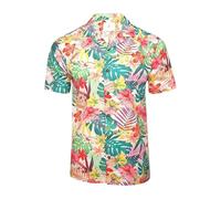 Xact Hawaiian Shirt for Men - Cotton Short Sleeve Caribbean Tropical Shirt, Revere Cuban Collar Summer Holiday Beach Shirts