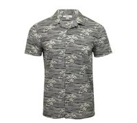 Xact Mens Cuban Collar Hawaiian Shirt - Short Sleeved