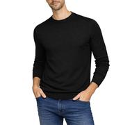 Xact Men’s 100% Cotton Premium 12-Gauge Knit Crew Neck Jumper - Lightweight Soft Pullover Sweater for Smart Casual (Black) M