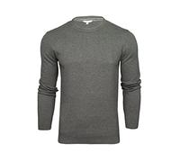 Xact Men’s 100% Cotton Premium 12-Gauge Knit Crew Neck Jumper - Lightweight Soft Pullover Sweater for Smart Casual (Dark Charcoal) XXL