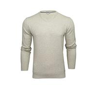 Xact Men’s 100% Cotton Premium 12-Gauge Knit V-Neck Jumper - Lightweight Soft Vee Neck Pullover Sweater for Smart Casual (Heather Grey) XL