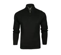 Xact Mens Cotton Rich 1/4 Zip Knit Jumper (Black) XXL
