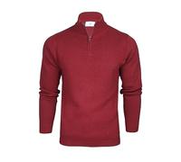 Xact Mens Cotton Rich 1/4 Zip Knit Jumper (Burgundy) XXL