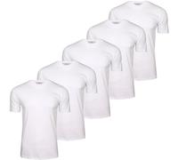 Xact Men’s Plain Cotton T Shirts 5 Pack - Soft Breathable Crew Neck Tees, Short Sleeve Men’s Summer Holiday Basics, Plain T Shirt Multipack (5-Pack - Solid White) L