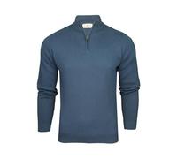 Xact Men’s Quarter Zip Jumper Cotton Rich Regular Fit, 1/4 Zip Pullover Sweater, Smart Casual Knitwear, Classic Zip Neck Jumper (Blue Bird) XL