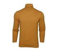 Mens Roll Neck Jumper Xact 100% Cotton Knitted Long Sleeve Polo Neck Sweater