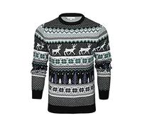Xact Men’s Rude Funny Fair Isle Christmas Jumper - Novelty Knit Sweater, Festive Pullover, Crew Neck Winter Knitwear, Drinking Reindeers, Beer Glasses, Quirky Xmas Party Jumper Day Stocking Filler