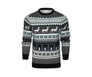 Xact Men’s Rude Funny Fair Isle Christmas Jumper - Novelty Knit Sweater, Festive Pullover, Crew Neck Winter Knitwear, Drinking Reindeers, Beer Glasses, Quirky Xmas Party Jumper Day Stocking Filler