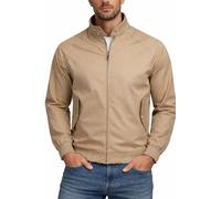 Xact Men’s Soft Cotton Harrington Bomber Jacket - Classic Mod Retro Style, Tartan Check Lining, Regular Fit, Lightweight Spring Autumn & Fall Car Coat