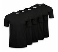 Xact Men’s T-Shirts 5 Pack - 100% Cotton Plain Crew Neck Tees, Regular Fit Short Sleeve Multipack (5-Pack - Solid Black) XXL
