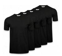 Xact Men’s T-Shirts 5 Pack - 100% Cotton Plain Crew Neck Tees, Regular Fit Short Sleeve Multipack (5-Pack - Solid Black) L