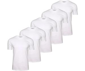 Xact Men’s T-Shirts 5 Pack - 100% Cotton Plain Crew Neck Tees, Regular Fit Short Sleeve Multipack (5-Pack - Solid White) L