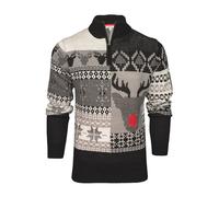Xact Mens 1/4 Zip Reindeer Xmas/Christmas Jumper