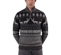 Xact Mens 1/4 Zip Reindeer Xmas/Christmas Jumper