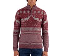 Xact Mens 1/4 Zip Reindeer Xmas/Christmas Jumper