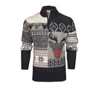 Xact Mens 1/4 Zip Reindeer Xmas/ Christmas Jumper
