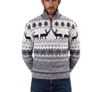 Xact Mens 1/4 Zip Reindeer Xmas/Christmas Jumper