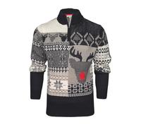 Xact Mens 1/4 Zip Reindeer Xmas/Christmas Jumper