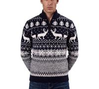 Xact Mens 1/4 Zip Reindeer Xmas/Christmas Jumper