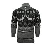 Xact Mens 1/4 Zip Reindeer Xmas/ Christmas Jumper