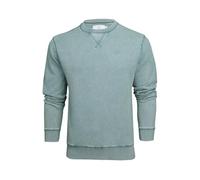 Xact Men's 100% Cotton Crew Neck Sweatshirt - Regular Fit Pullover Jumper - Washed Finish with V-Stitch Detail - Casual Everyday Top, Ocean, M