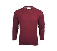 Xact Men’s 100% Cotton Premium 12-Gauge Knit V-Neck Jumper - Lightweight Soft Vee Neck Pullover Sweater for Smart Casual (Burgundy) XXL