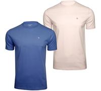Xact Men's 2-Pack Premium Crew Neck T-Shirt, 200 GSM, 100% Cotton, Soft Touch Peached Finish, Short Sleeve (2-Pack - Barley Pink/Dutch Blue) XL