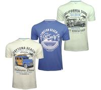 Xact Men's 3-Pack Printed Crew Neck T-Shirt, 100% Cotton, Short Sleeve (3-Pack - Surf - Mint/Dutch Blue/Marshmellow) M