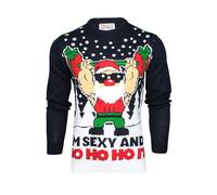 Xact Men's '3D Novelty' Christmas Jumper, Crew Neck (Sexy - Ink) M