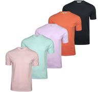 Xact Mens 5-Pack Plain Crew Neck T-Shirts 100% Cotton Tee Casual Summer Holiday