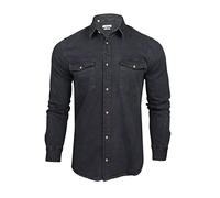 Xact Mens 6.6 oz Denim Shirt - Long Sleeved (Black Denim) L