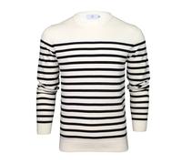 Xact Mens Breton Stripe Pure Cotton Jumper (Ecru/Navy) M