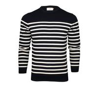 Xact Mens Breton Stripe Pure Cotton Jumper (Navy/Ecru) M