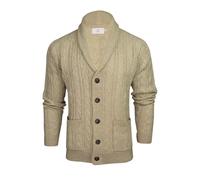 Xact Mens Cable Shawl Neck Cardigan (Natural Twist) XL