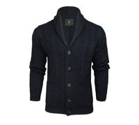 Xact Mens Cable Shawl Neck Cardigan (Ink) L