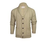 Xact Mens Cable Shawl Neck Cardigan (Natural Twist) L