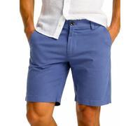 Xact Men's Chino Shorts Stretch Cotton Smart Tailored Regular Fit Zip Fly Flat Front Summer Golf Work Casual UK (Blue Horizon) 36