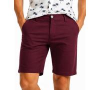 Xact Men's Chino Shorts Stretch Cotton Smart Tailored Regular Fit Zip Fly Flat Front Summer Golf Work Casual UK (Burgundy) 44