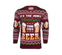 Xact Men's Christmas Jumper, Novelty Funny Naughty Theme (Wonderful Beer - Claret) S