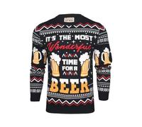Xact Men's Christmas Jumper, Novelty Funny Naughty Theme (Wonderful Beer - Ink) XXL