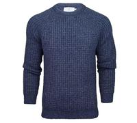 Xact Men's Chunky Fisherman Knit Jumper, Crew Neck, Raglan Sleeve