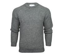 Xact Men's Chunky Fisherman Knit Jumper, Crew Neck, Raglan Sleeve